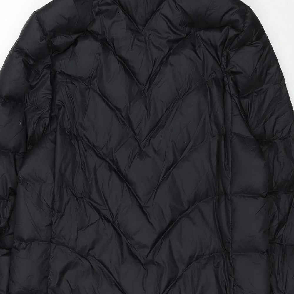 Marks and Spencer Womens Black Quilted Coat Size 14 Zip
