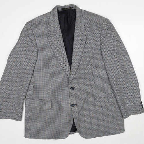 Marks and Spencer Mens Grey Geometric Wool Jacket Suit Jacket Size M Regular