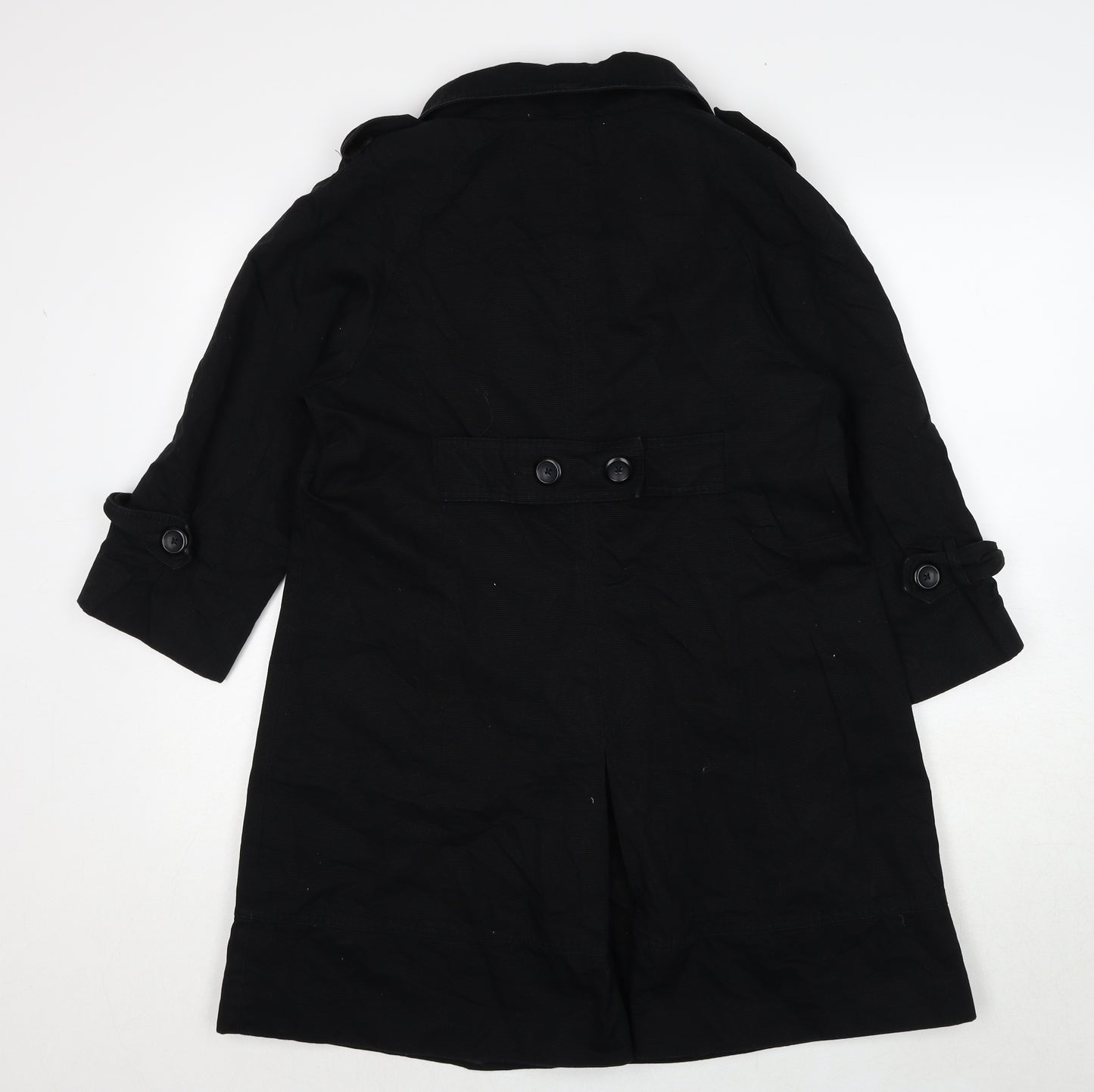 Warehouse Womens Black Pea Coat Coat Size 14 Button