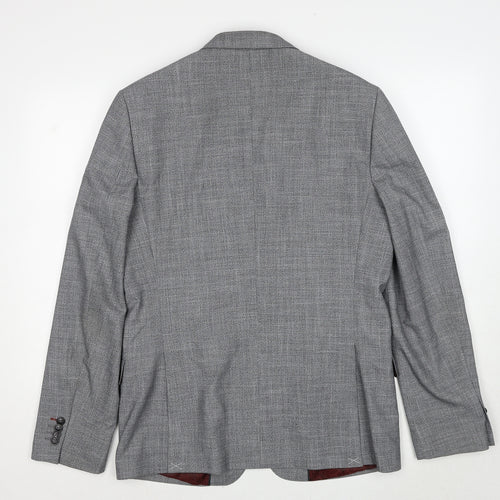 Burton Mens Grey Polyester Jacket Suit Jacket Size 40 Regular