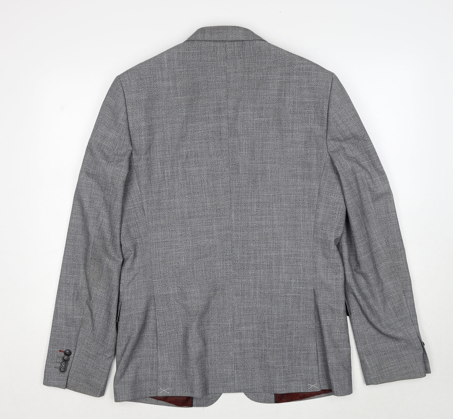 Burton Mens Grey Polyester Jacket Suit Jacket Size 40 Regular