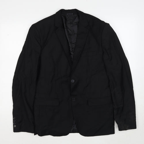 Boohoo Mens Black Polyester Jacket Suit Jacket Size 40 Regular