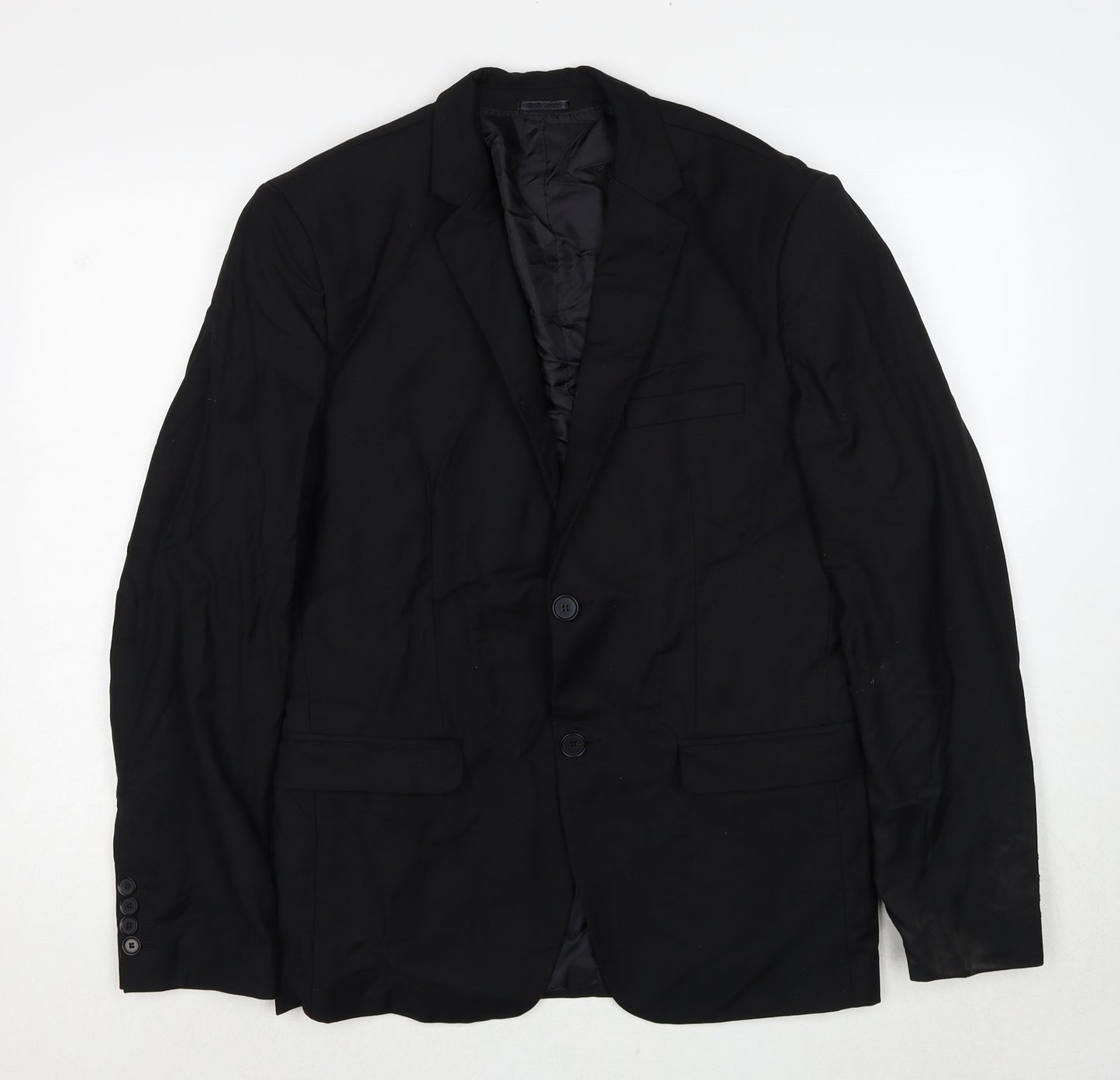 Boohoo Mens Black Polyester Jacket Suit Jacket Size 40 Regular