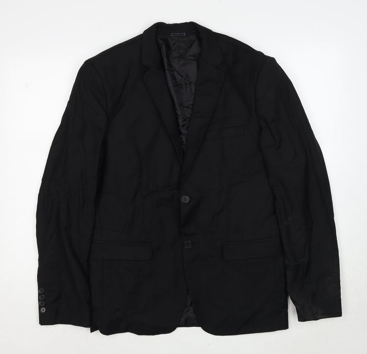 Boohoo Mens Black Polyester Jacket Suit Jacket Size 40 Regular
