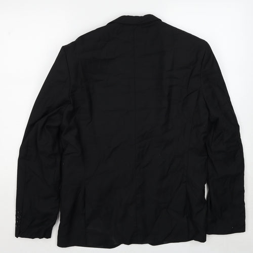 Boohoo Mens Black Polyester Jacket Suit Jacket Size 40 Regular