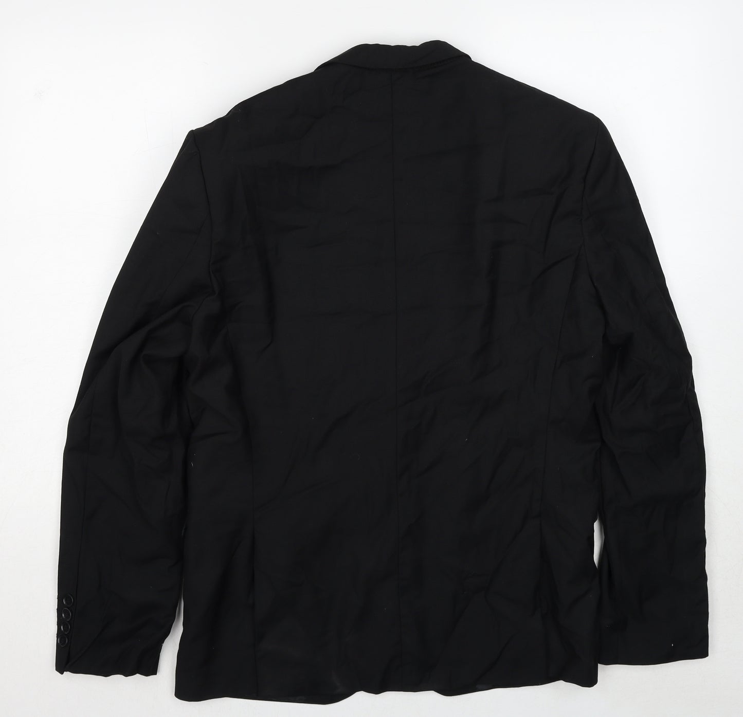 Boohoo Mens Black Polyester Jacket Suit Jacket Size 40 Regular
