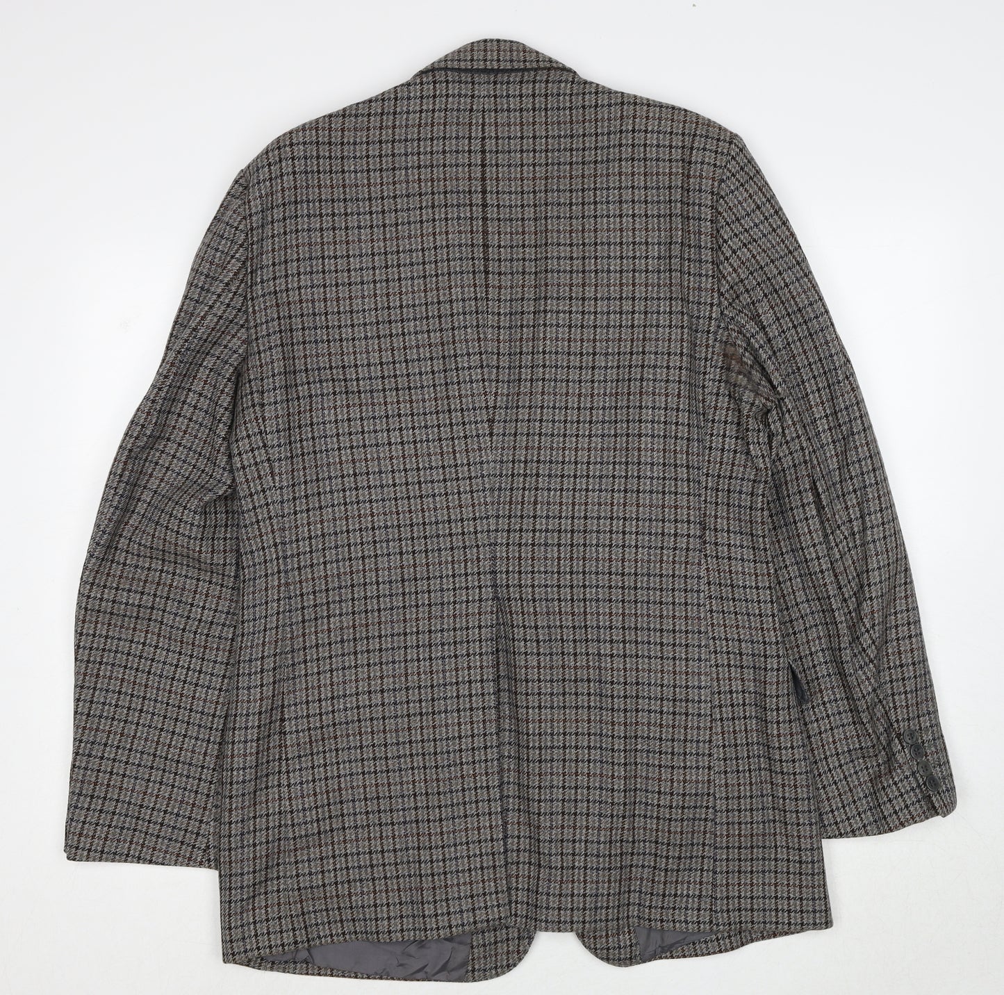 Marks and Spencer Mens Grey Check Wool Jacket Blazer Size M Regular