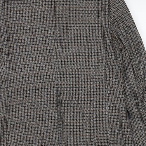 Marks and Spencer Mens Grey Check Wool Jacket Blazer Size M Regular