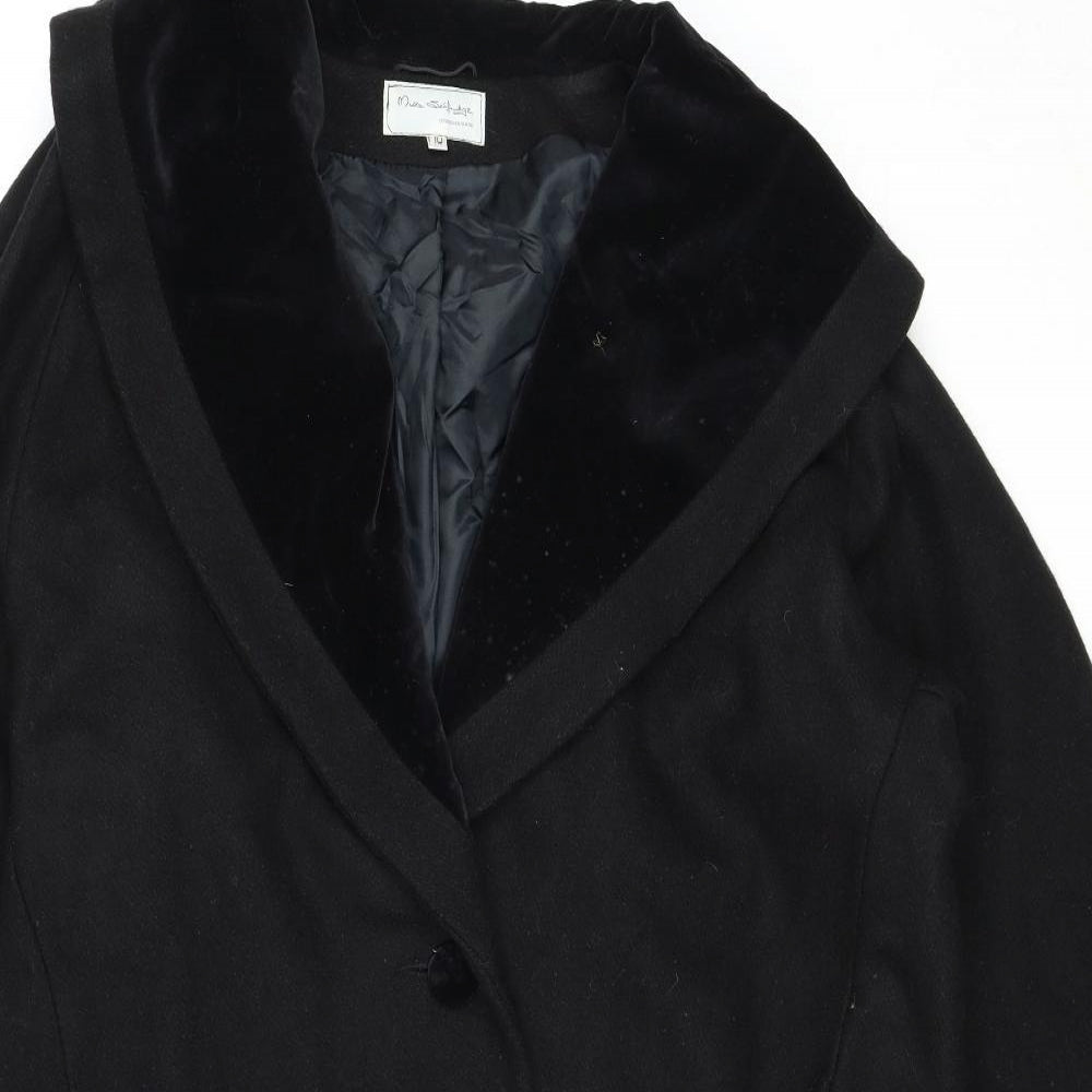 Miss Selfridge Womens Black Overcoat Coat Size 10 Button