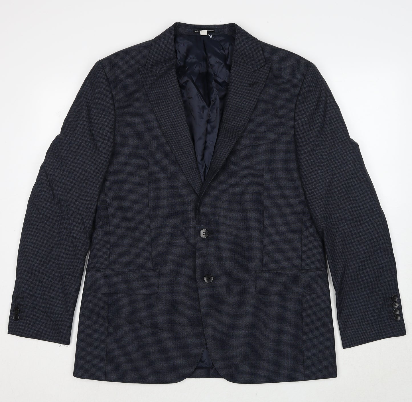 Marks and Spencer Mens Blue Wool Jacket Suit Jacket Size 44 Regular