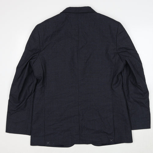 Marks and Spencer Mens Blue Wool Jacket Suit Jacket Size 44 Regular
