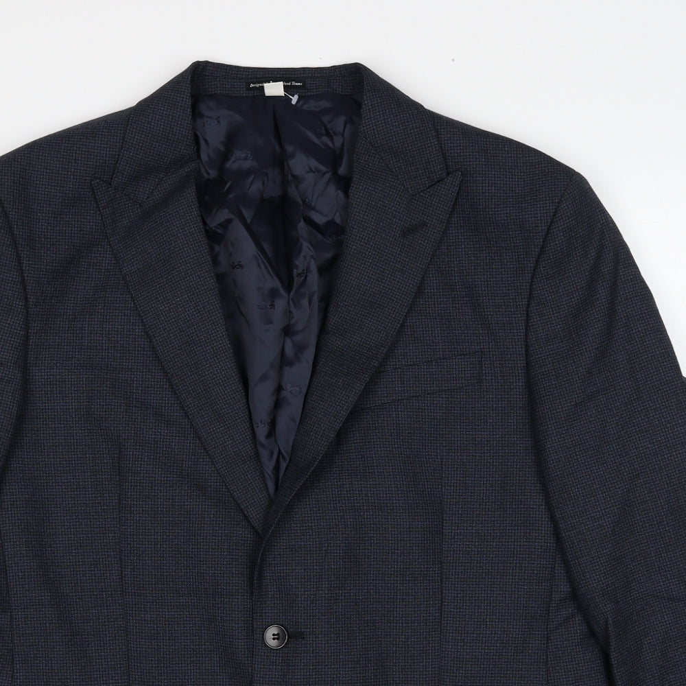 Marks and Spencer Mens Blue Wool Jacket Suit Jacket Size 44 Regular