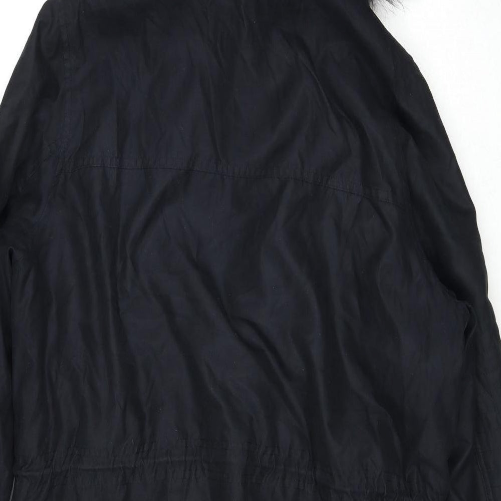 Marks and Spencer Womens Black Parka Coat Size 16 Zip