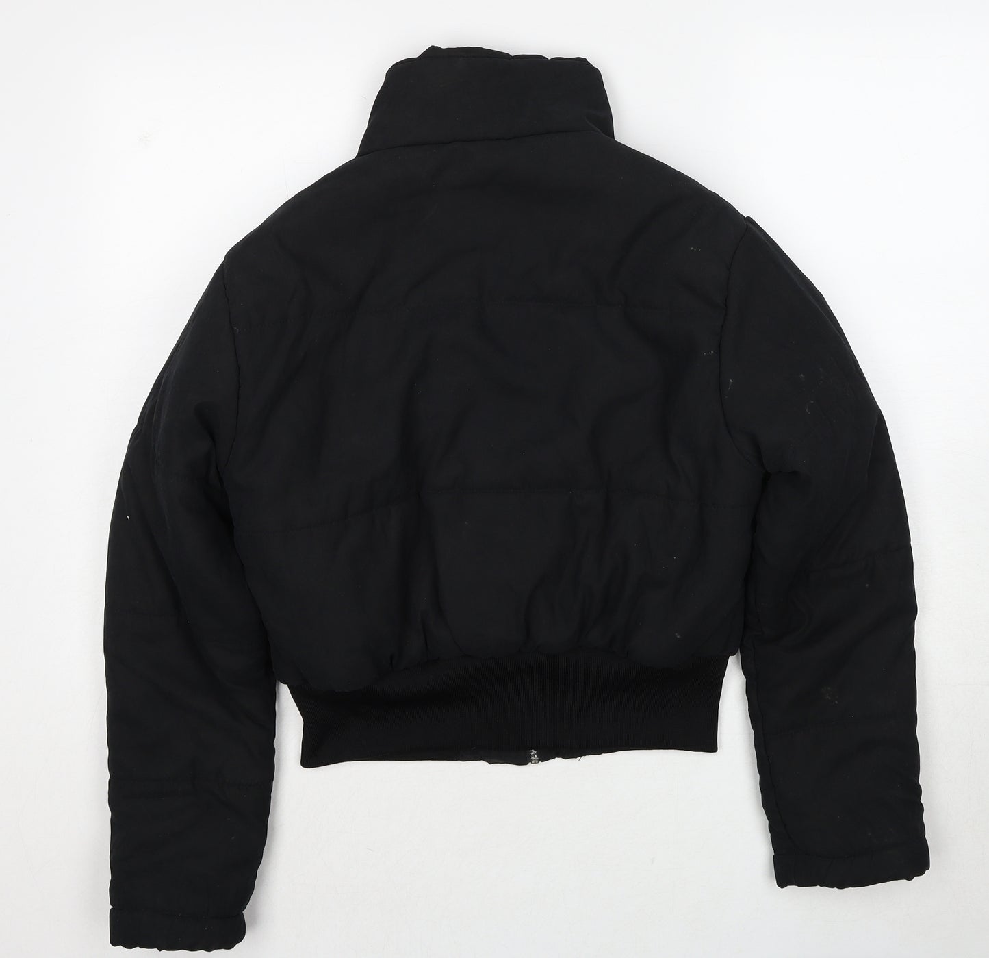 PRETTYLITTLETHING Womens Black Puffer Jacket Jacket Size 10 Zip