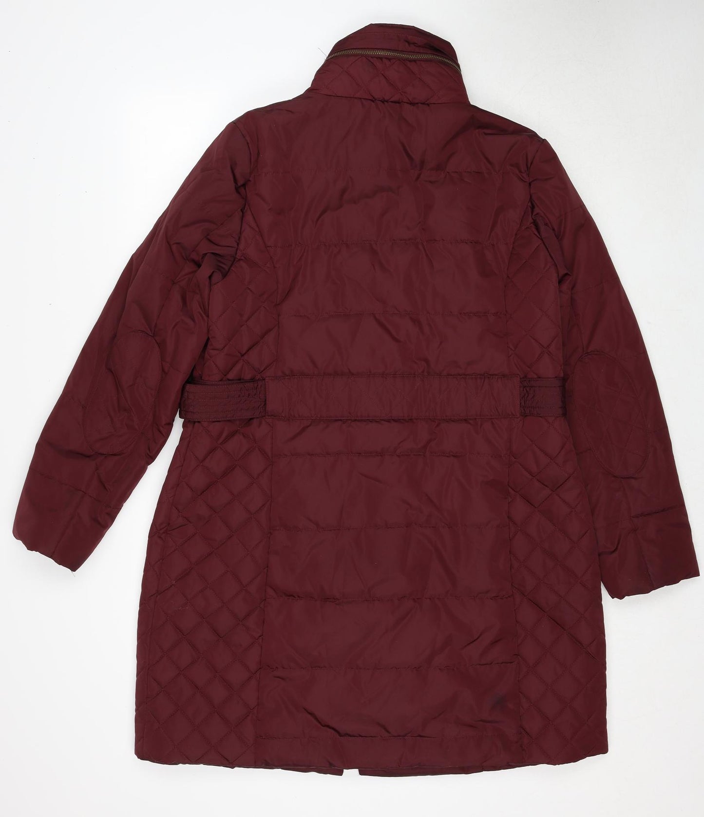 Marks and Spencer Womens Red Quilted Coat Size L Zip