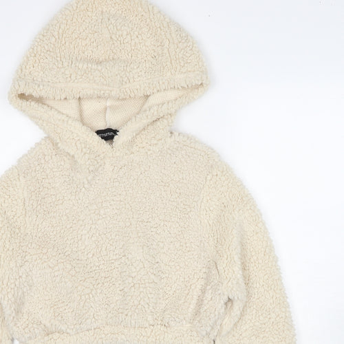 PRETTYLITTLETHING Womens Beige Polyester Pullover Hoodie Size 12 Pullover