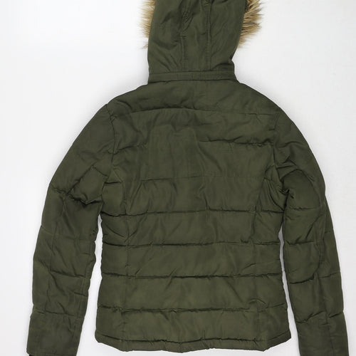 Gym King Womens Green Puffer Jacket Jacket Size 8 Zip