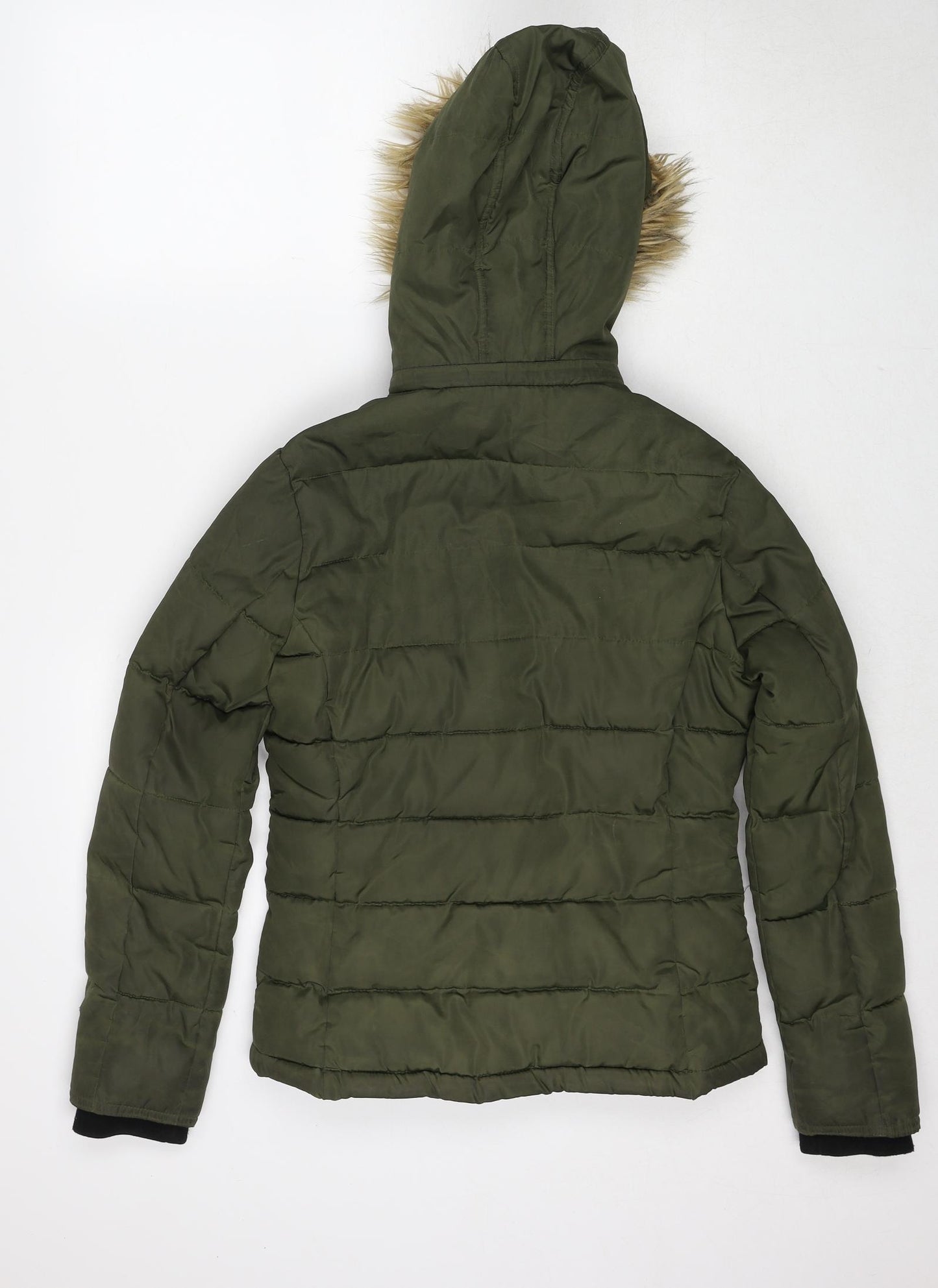 Gym King Womens Green Puffer Jacket Jacket Size 8 Zip