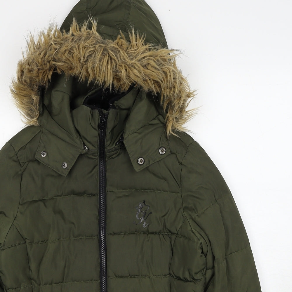 Gym King Womens Green Puffer Jacket Jacket Size 8 Zip