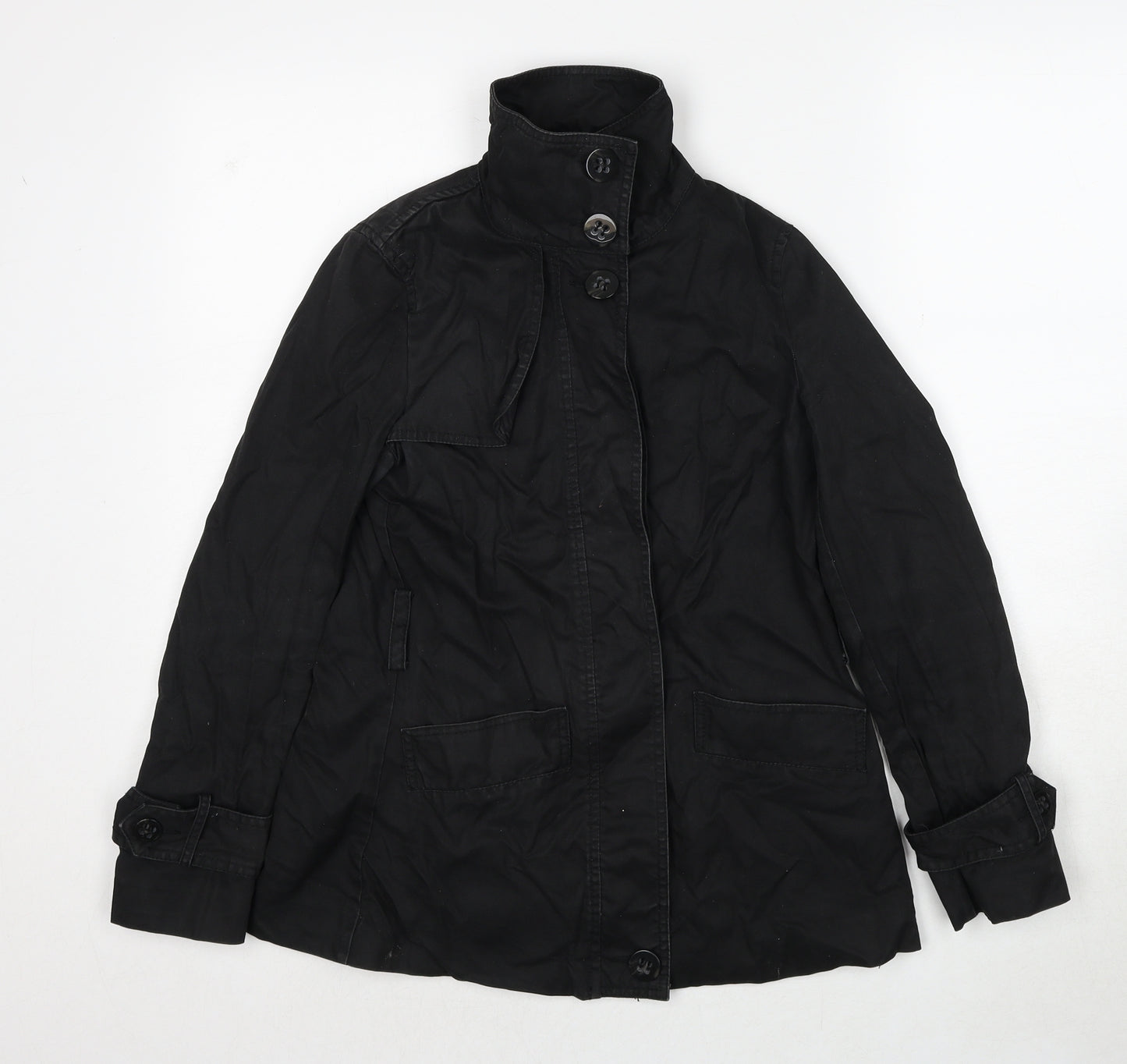 United Colors of Benetton Womens Black Jacket Size 10 Button