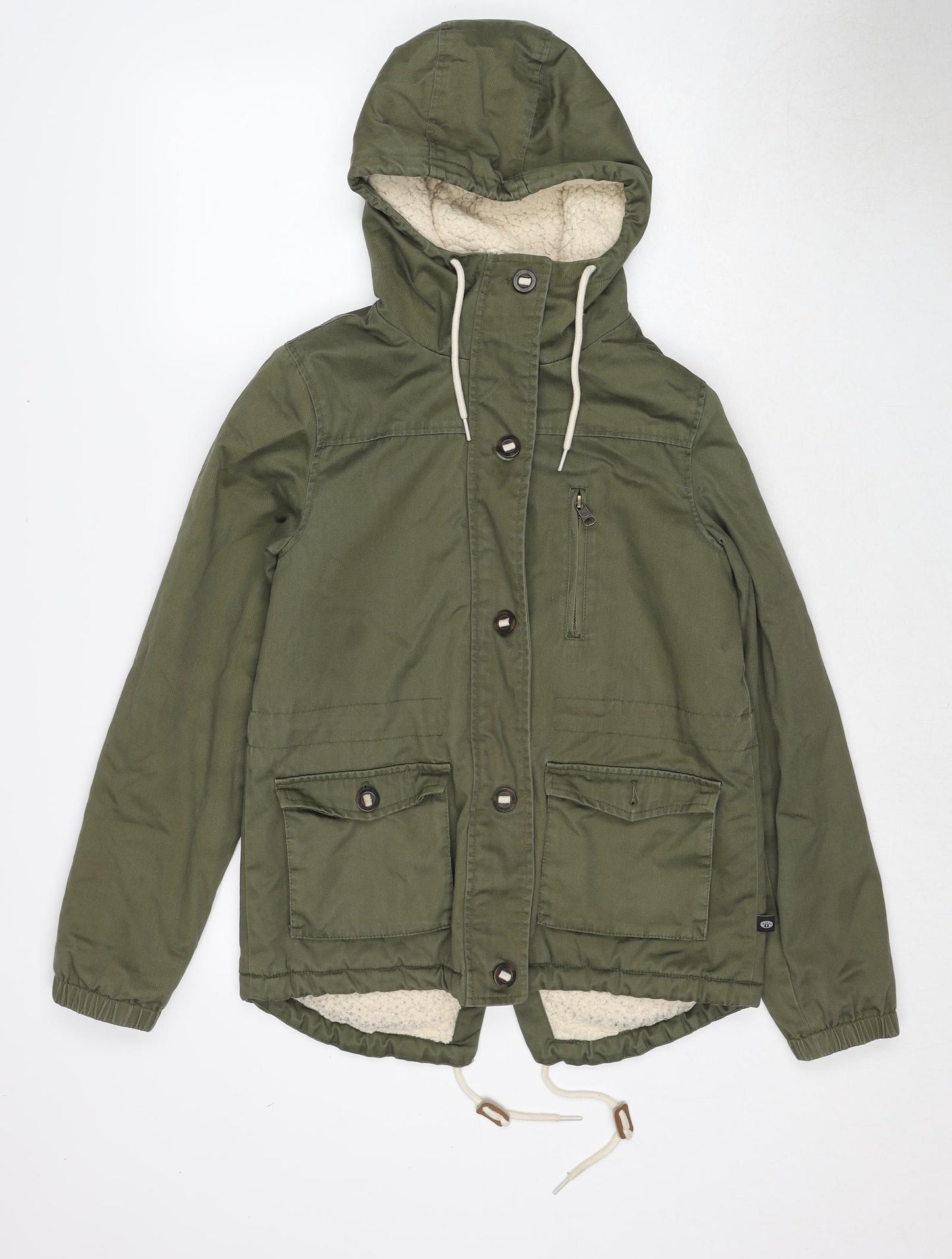 Animal Womens Green Parka Jacket Size 6 Zip