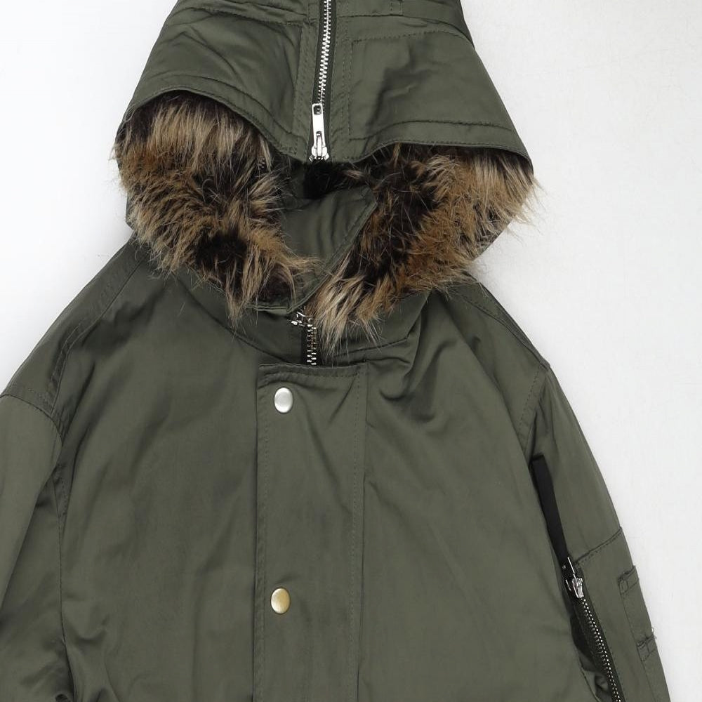 River Island Womens Green Bomber Jacket Jacket Size 2XS Zip