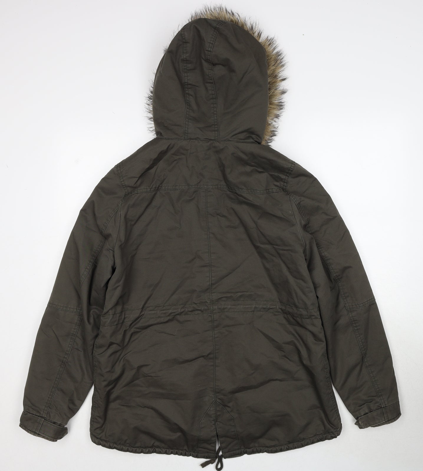 H&M Womens Green Parka Jacket Size 16 Zip