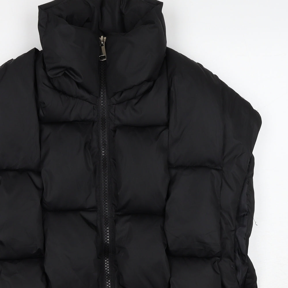 May Womens Black Gilet Jacket Size M Zip