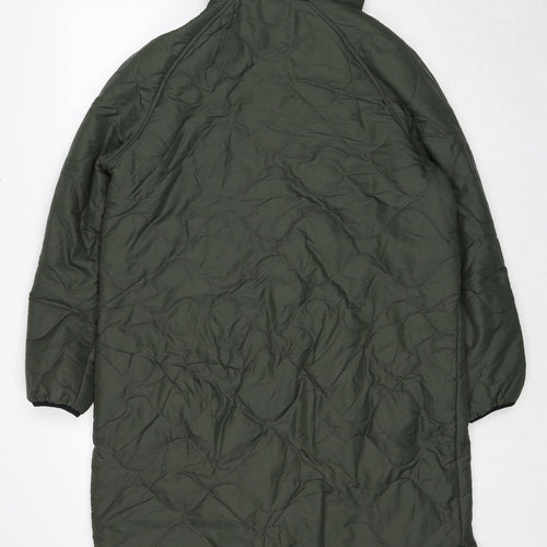 Marks and Spencer Womens Green Quilted Coat Size 10 Zip