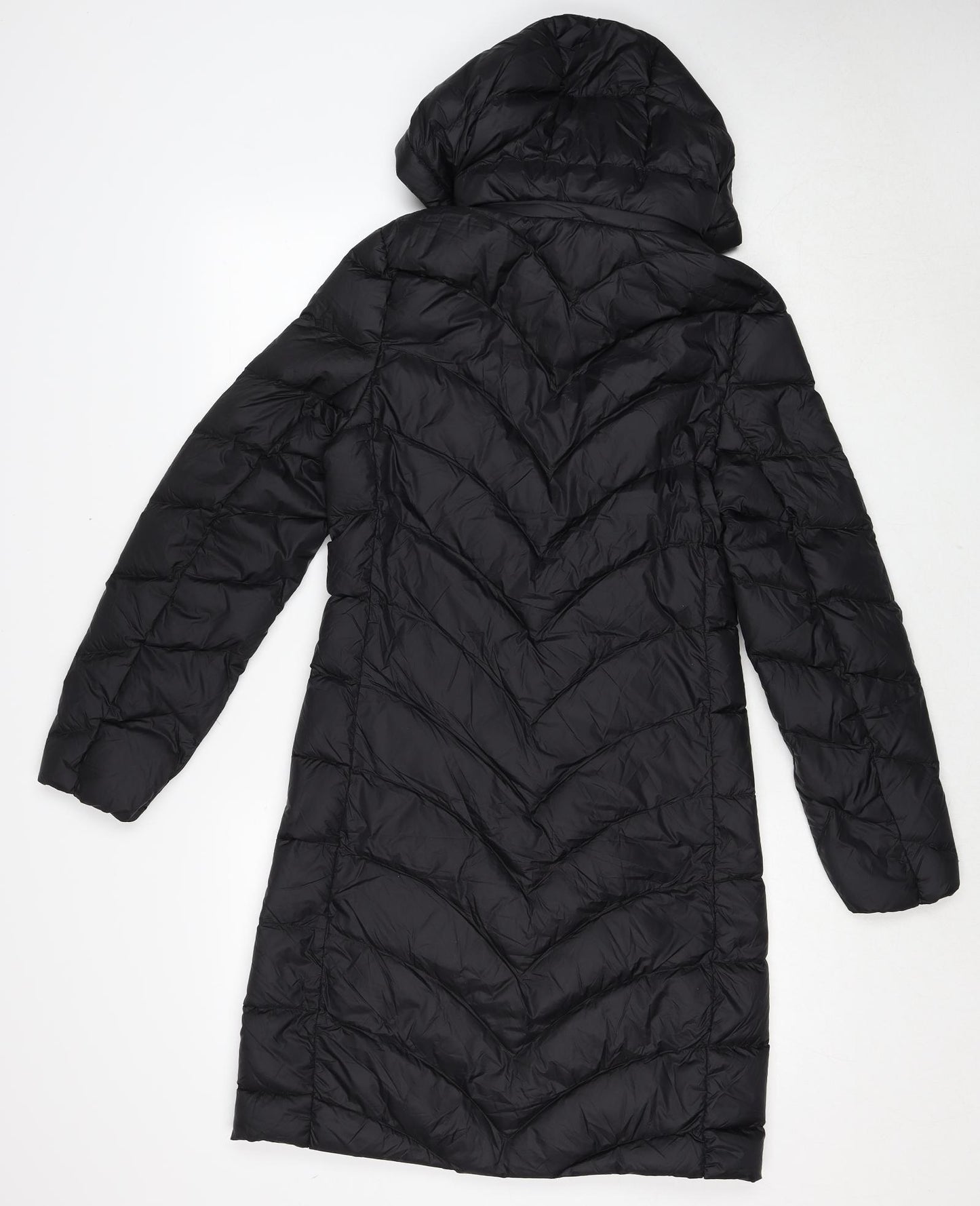 Marks and Spencer Womens Black Quilted Coat Size 6 Zip