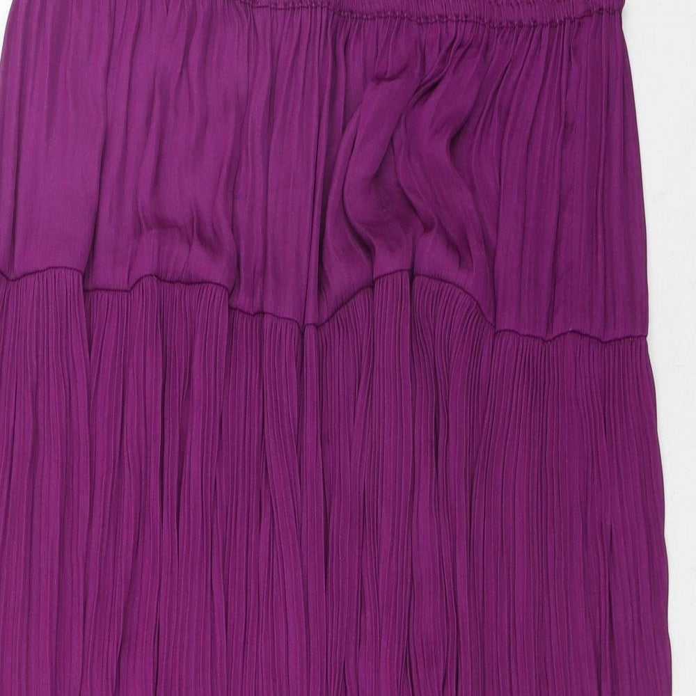 Marks and Spencer Womens Purple Polyester Peasant Skirt Size 12