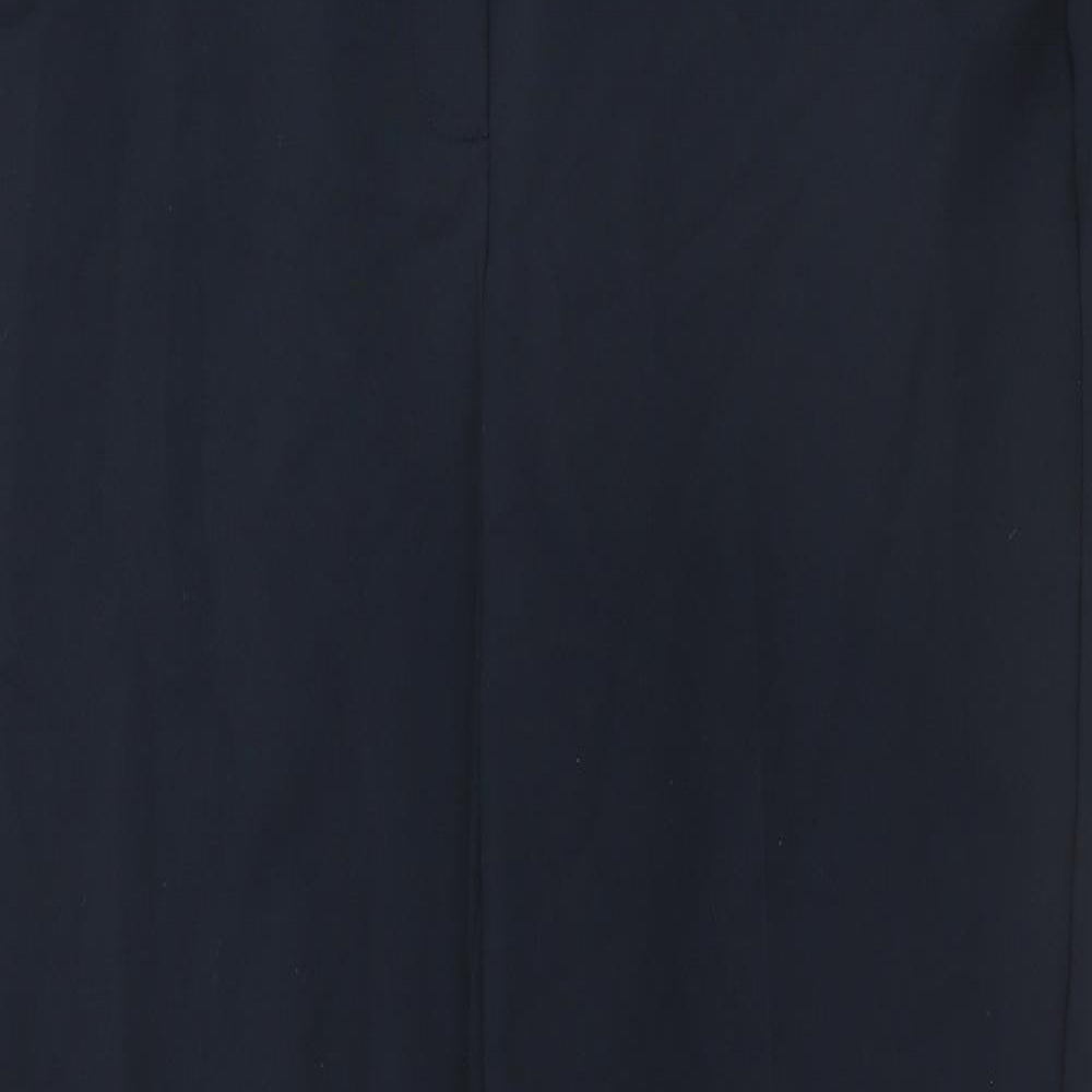 Marks and Spencer Womens Blue Viscose Trousers Size 18 Regular Hook & Eye