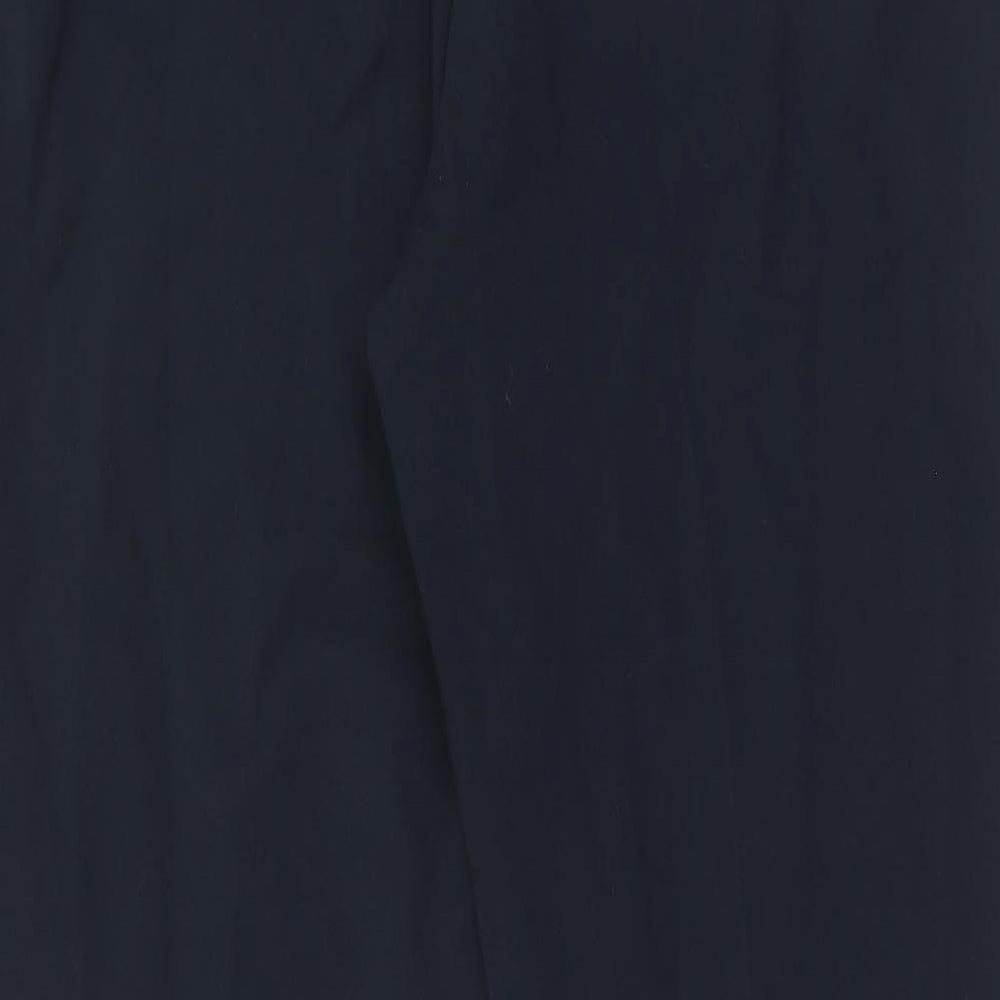 Marks and Spencer Womens Blue Viscose Trousers Size 18 Regular Hook & Eye