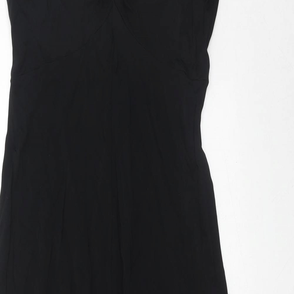 Monsoon Womens Black Viscose Maxi Size 16 V-Neck Pullover