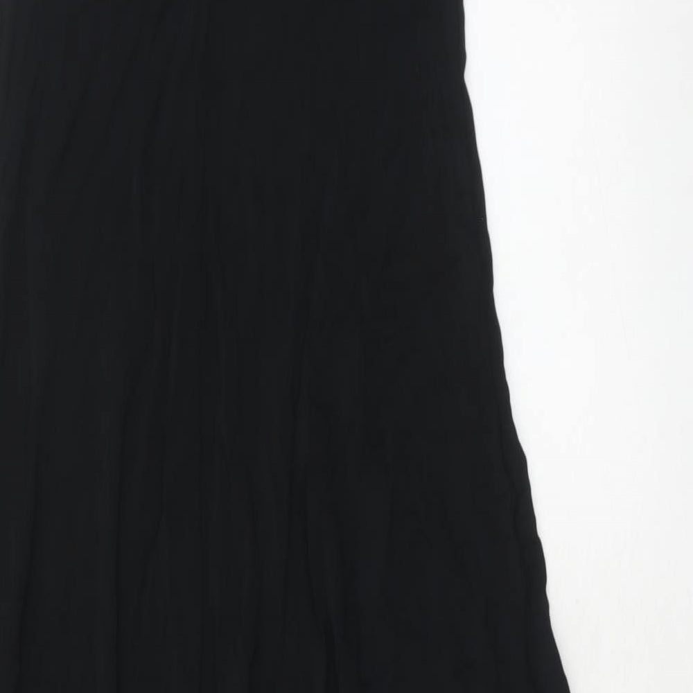 Monsoon Womens Black Viscose Maxi Size 16 V-Neck Pullover