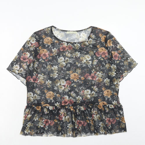 Innocence Womens Multicoloured Floral Polyester Basic Blouse Size 16 Round Neck