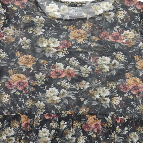 Innocence Womens Multicoloured Floral Polyester Basic Blouse Size 16 Round Neck