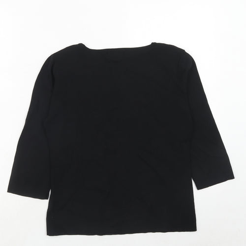 Sky Design Womens Black Round Neck Viscose Pullover Jumper Size S