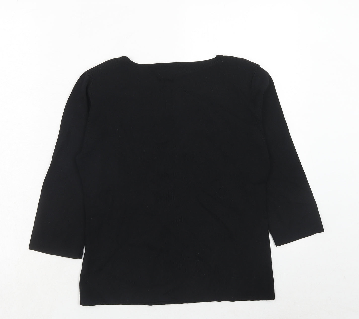 Sky Design Womens Black Round Neck Viscose Pullover Jumper Size S