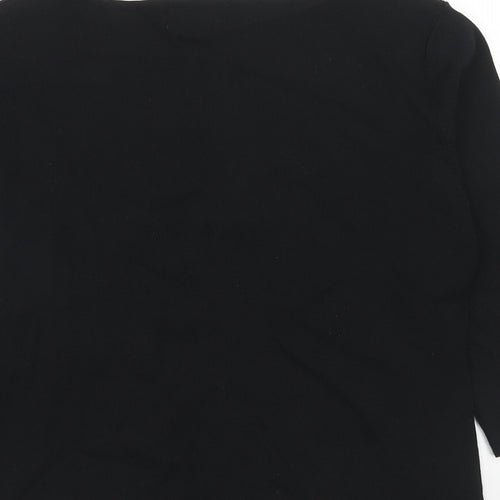 Sky Design Womens Black Round Neck Viscose Pullover Jumper Size S