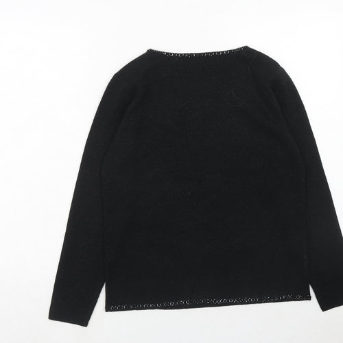 Marks and Spencer Womens Black Roll Neck Acrylic Pullover Jumper Size 10