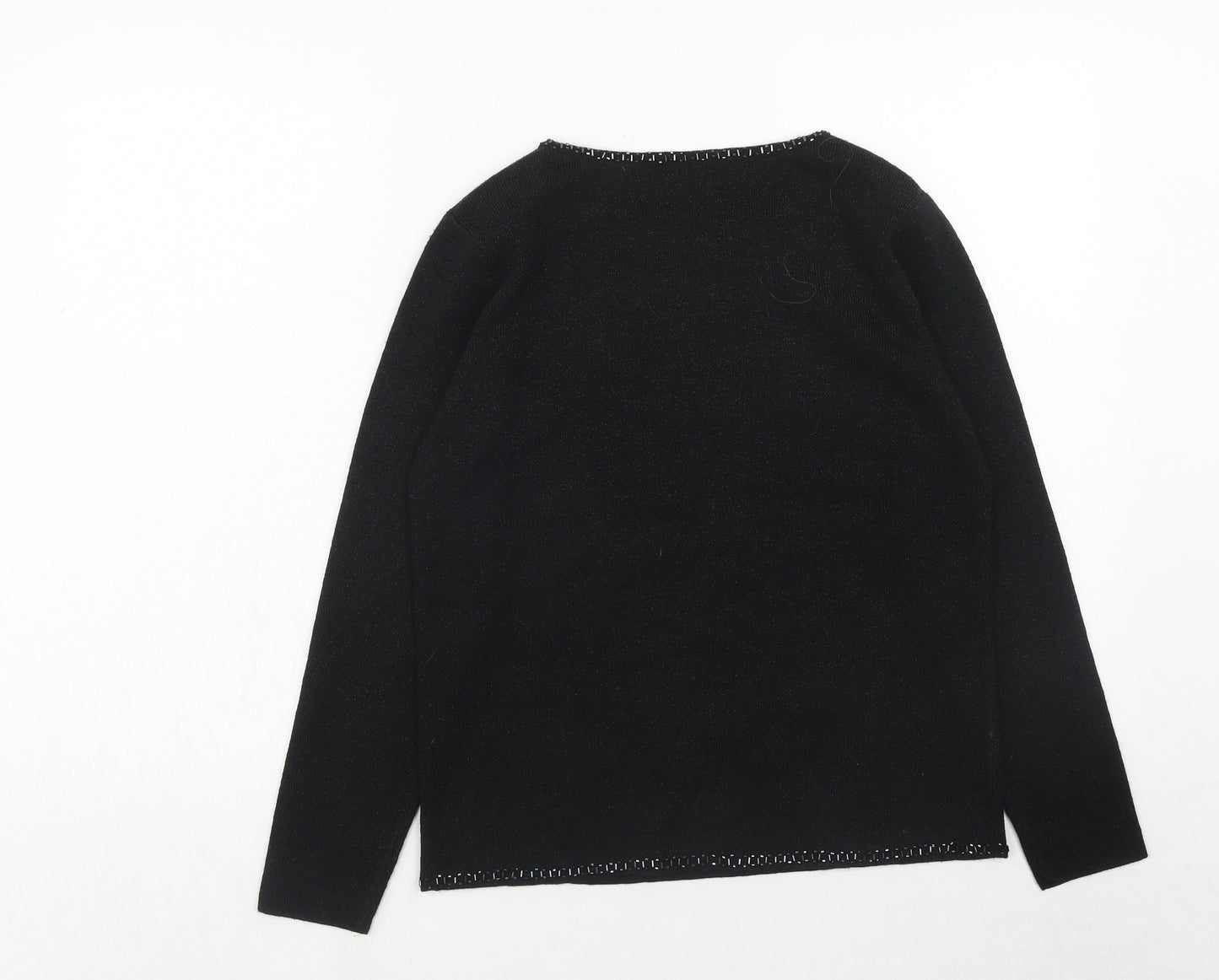 Marks and Spencer Womens Black Roll Neck Acrylic Pullover Jumper Size 10