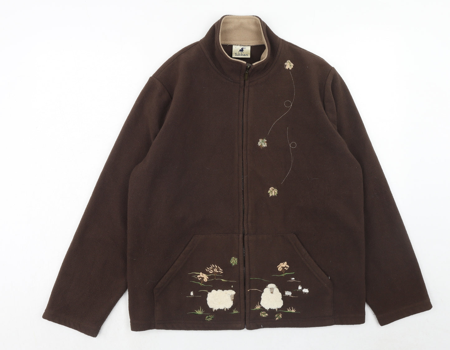 Tulchan Womens Brown Jacket Size L Zip - Sheep