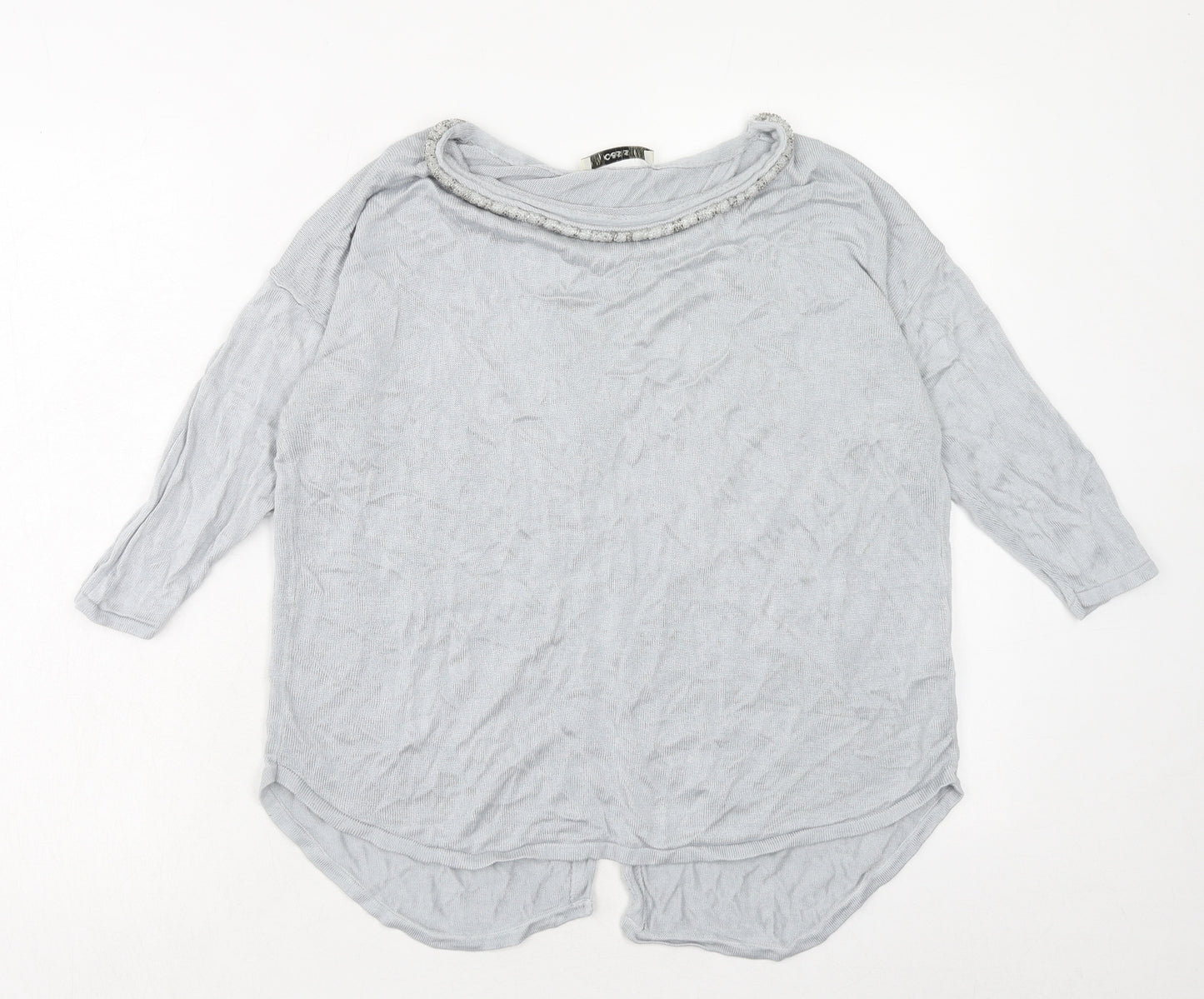 Oasis Womens Blue Boat Neck Viscose Pullover Jumper Size M