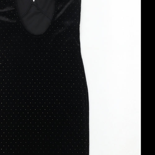 River Island Womens Black Polyester Mini Size 8 V-Neck Pullover