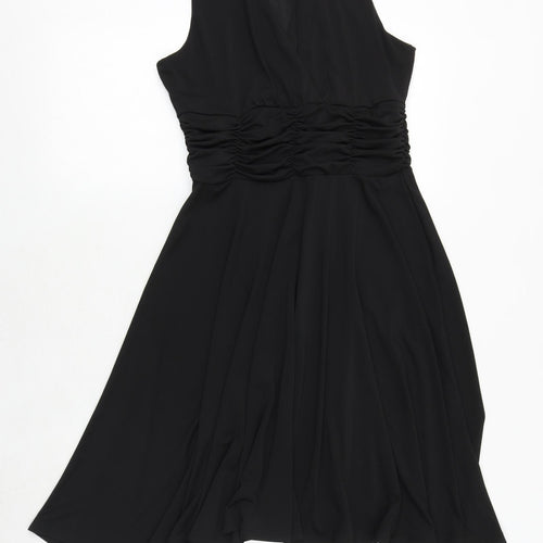 Sweewe Womens Black Polyester Fit & Flare Size M V-Neck Pullover
