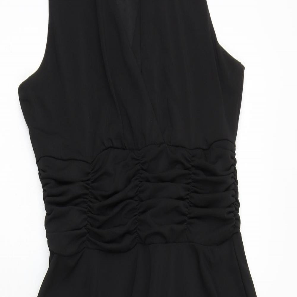 Sweewe Womens Black Polyester Fit & Flare Size M V-Neck Pullover