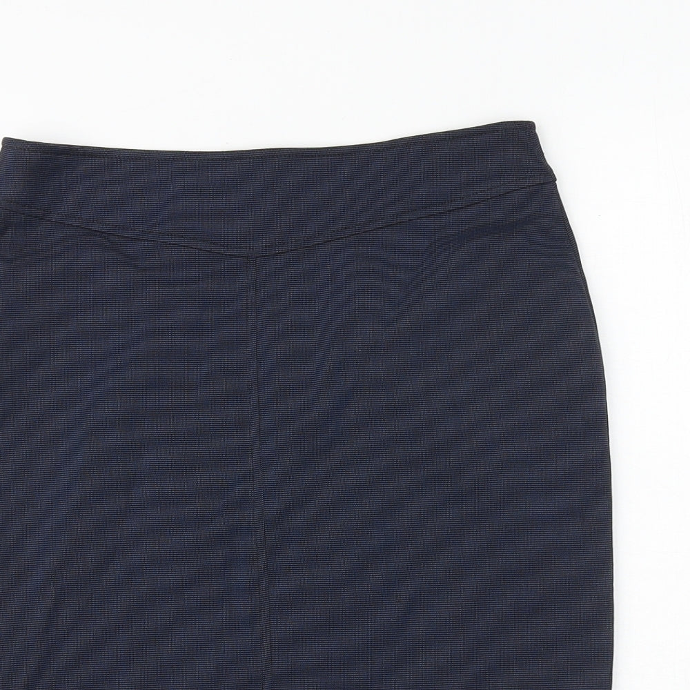 Brook Taverner Womens Blue Polyester Straight & Pencil Skirt Size 8 Zip