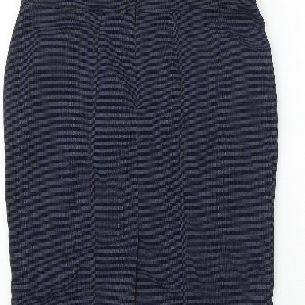 Brook Taverner Womens Blue Polyester Straight & Pencil Skirt Size 8 Zip