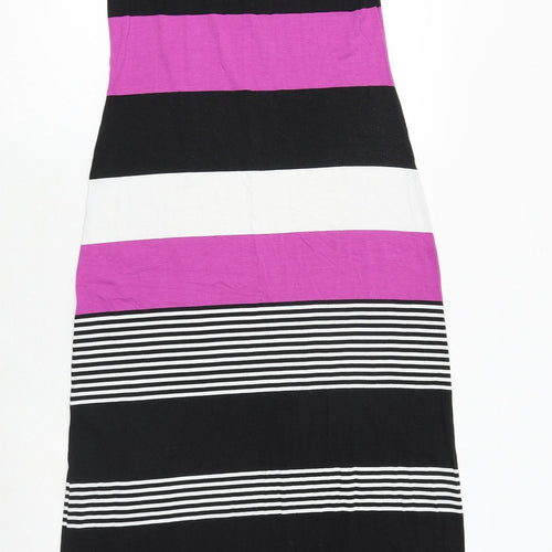 Lakeland Womens Multicoloured Striped Polyester Maxi Size 10 Scoop Neck Pullover